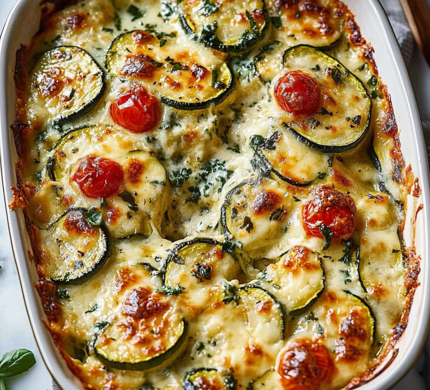 Cheesy Zucchini with Peppers and Mozzarella
