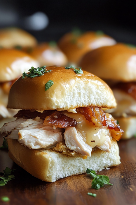 Chicken Bacon Ranch Sliders with Buffalo Twist