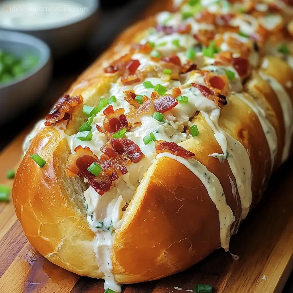 Savory Chicken Bacon Ranch Stuffed Bread