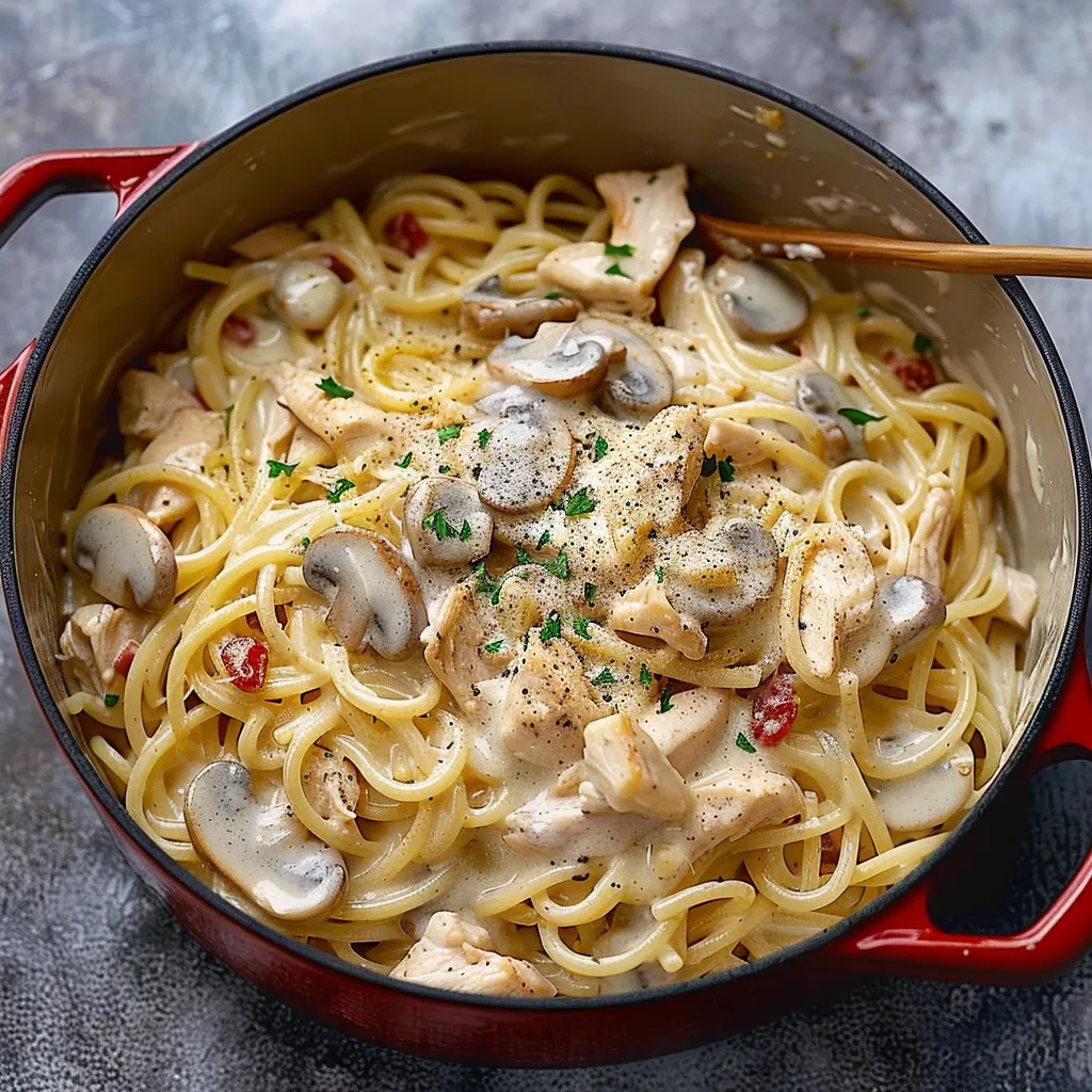 Creamy Chicken Tetrazzini with Parmesan