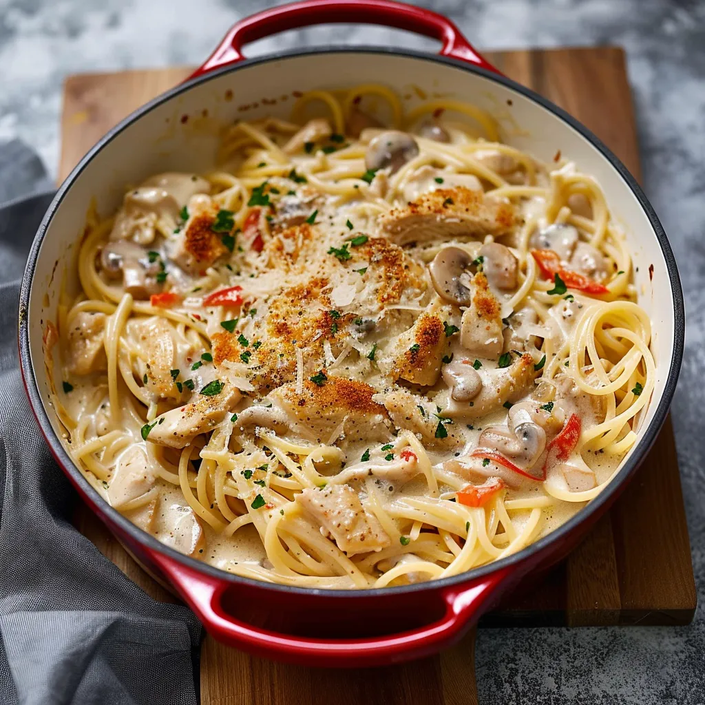 Creamy Chicken Tetrazzini with Parmesan