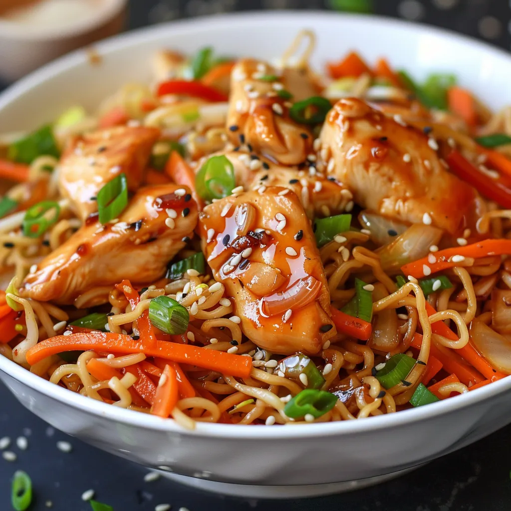 Delicious Homemade Chicken Yakisoba with Vegetables