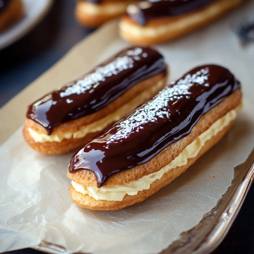 Chocolate Eclairs with Pastry Cream
