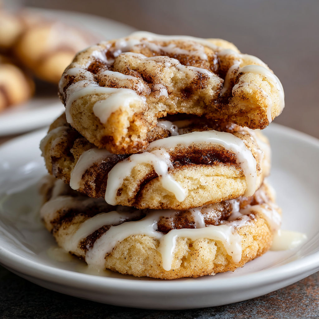 Soft Cinnamon Roll Cheesecake Cookies with Gooey Centers