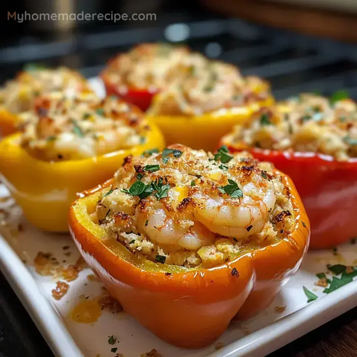 Delicious Crab and Shrimp Stuffed Bell Peppers