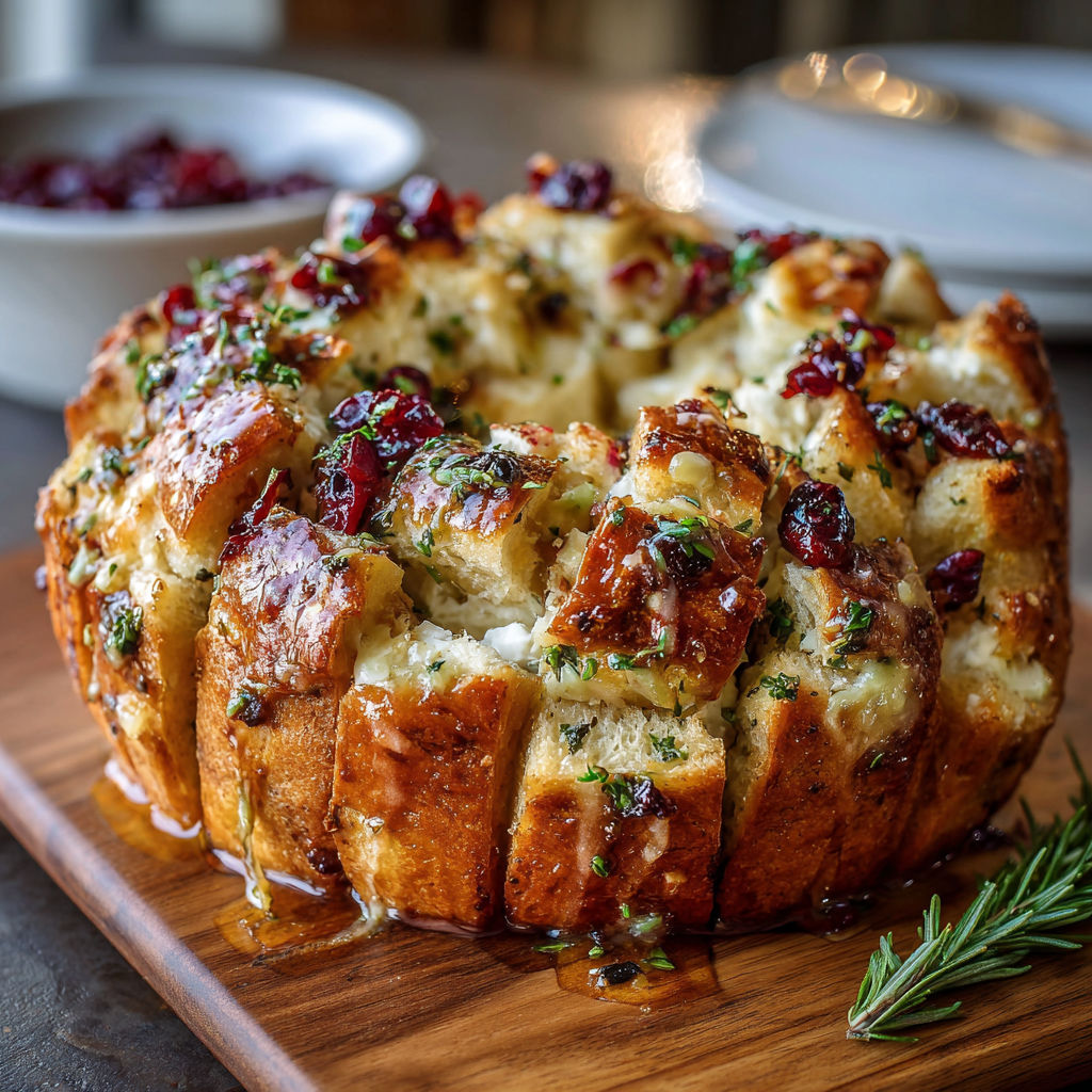 Cranberry Goat Cheese Sourdough Pull-Apart Bread