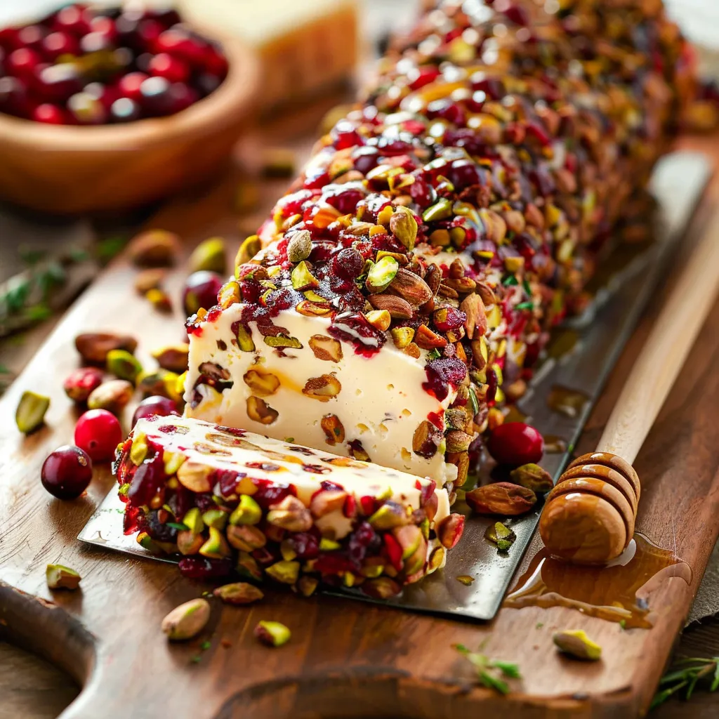 Easy Cranberry Pistachio Cheese Log