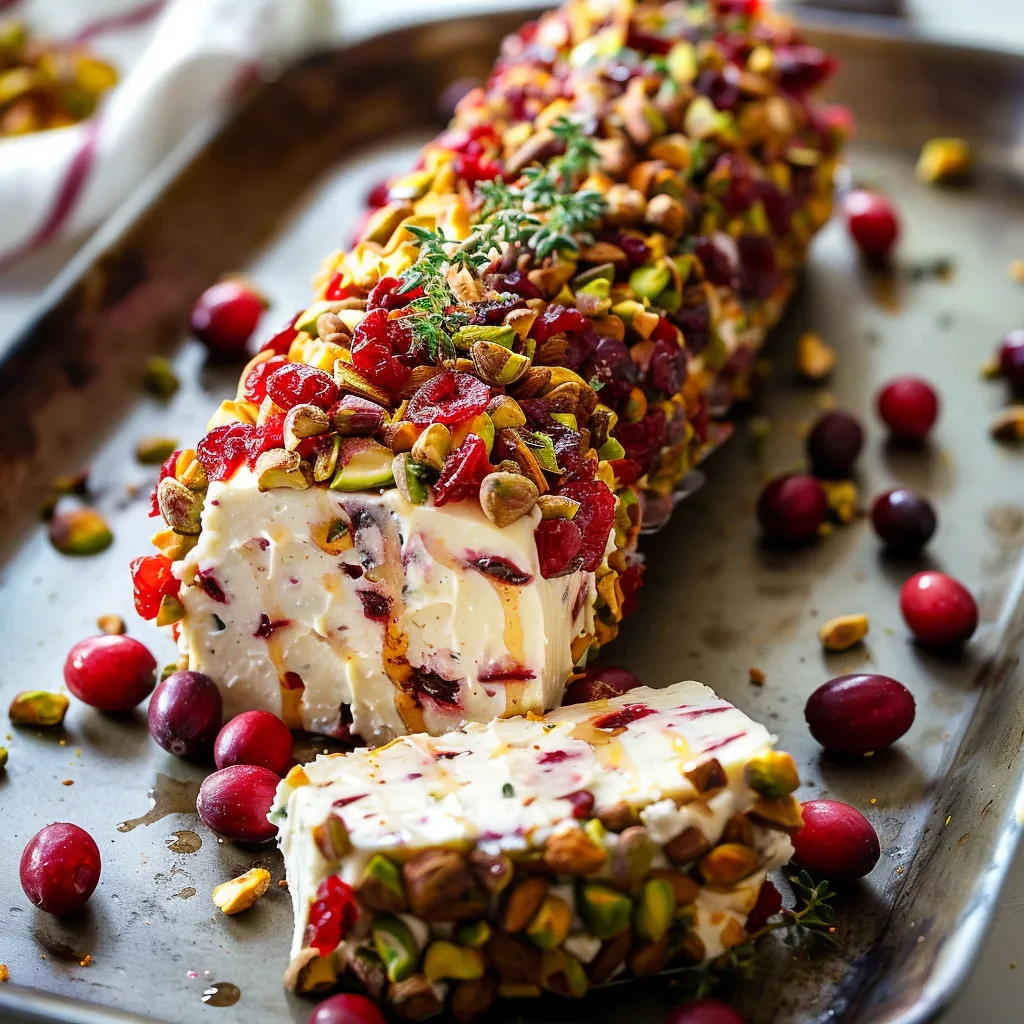 Easy Cranberry Pistachio Cheese Log