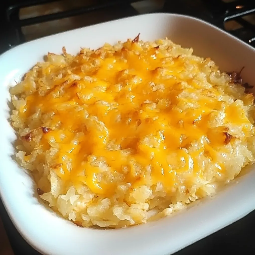Warm Cheesy Cracker Barrel Hash Browns with Creamy Soups