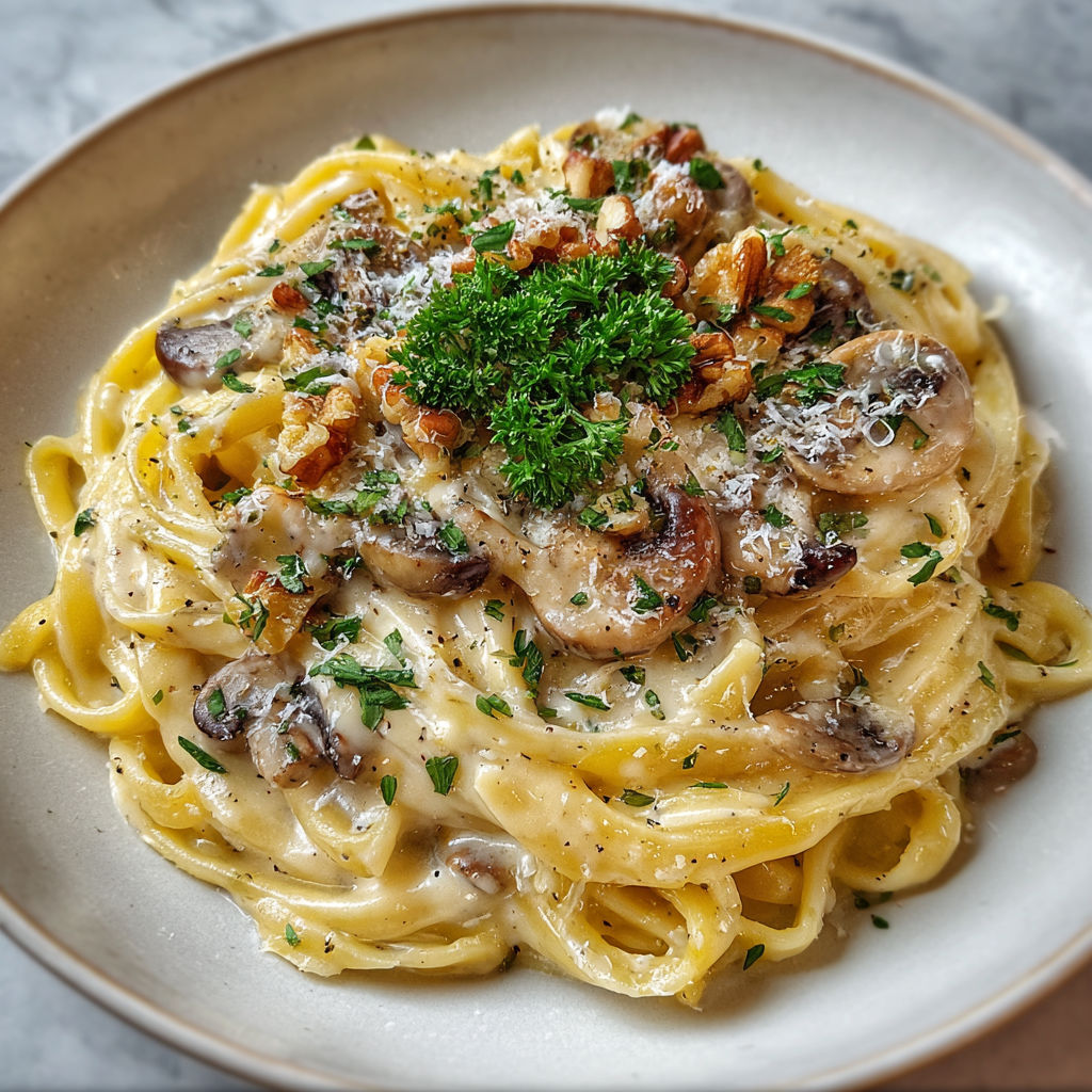 Creamy Chestnut Pasta with Parmesan, Garlic, and Thyme