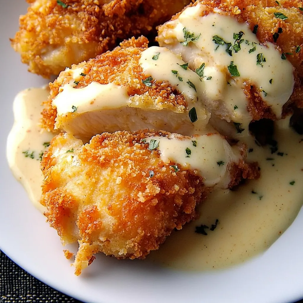 Crispy Cheddar Chicken with Creamy Sauce