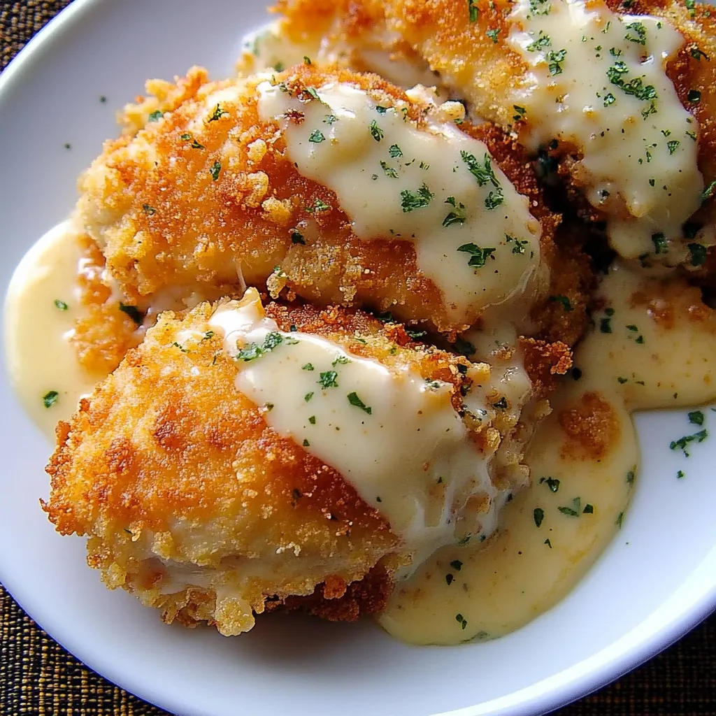 Crispy Cheddar Chicken with Creamy Sauce