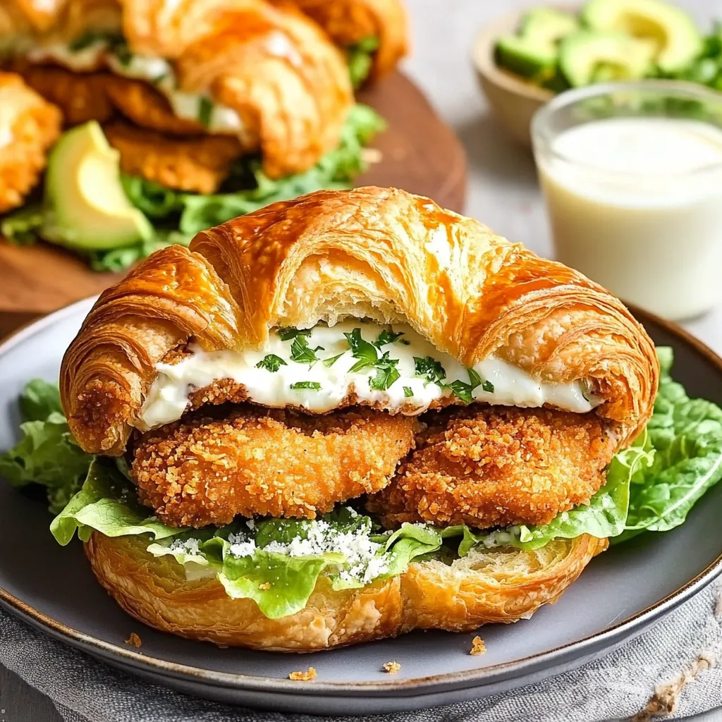 Gourmet Crispy Chicken Croissant Sandwich
