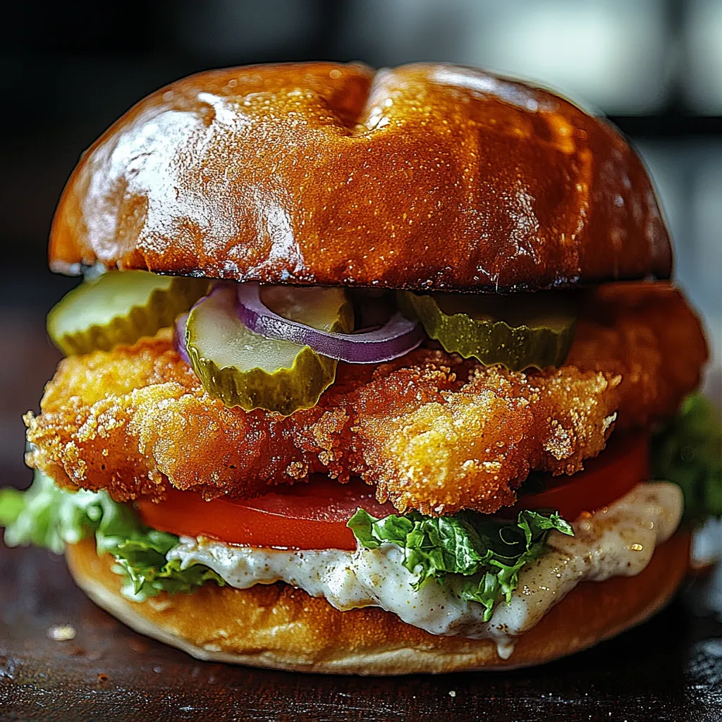 Homemade Crispy Fried Cod Sandwich with Tartar Sauce
