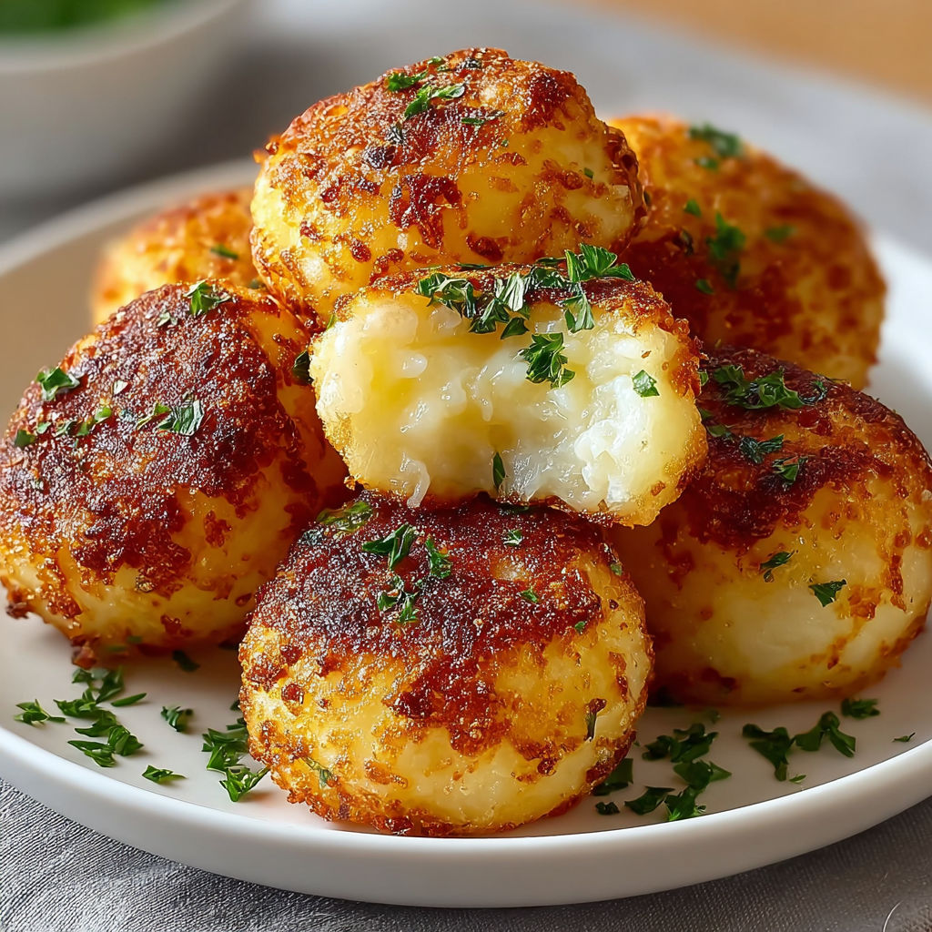 Crispy Mashed Potato Cheese Bites with Cheddar and Parmesan