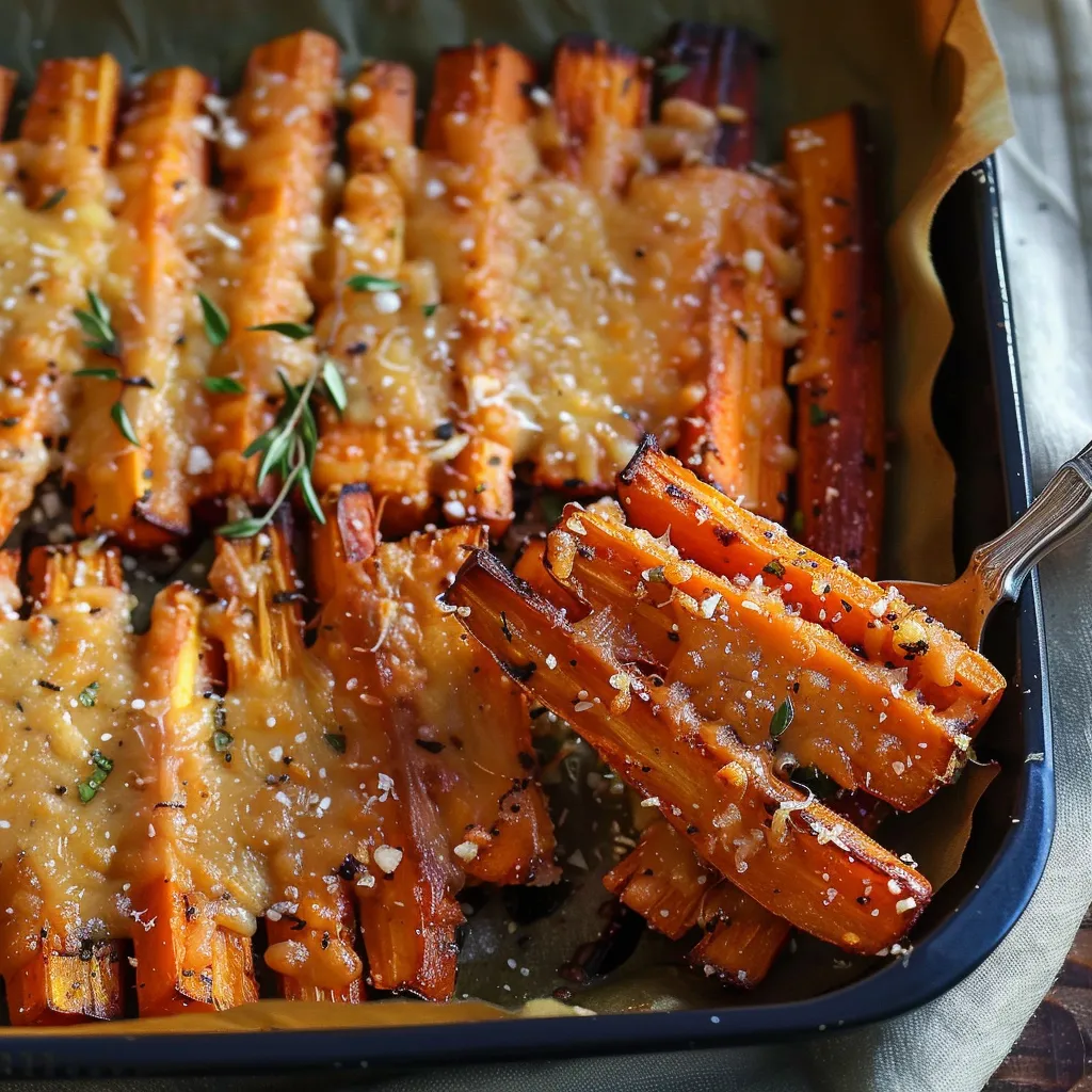 Crispy Parmesan Carrots with Garlic and Herbs