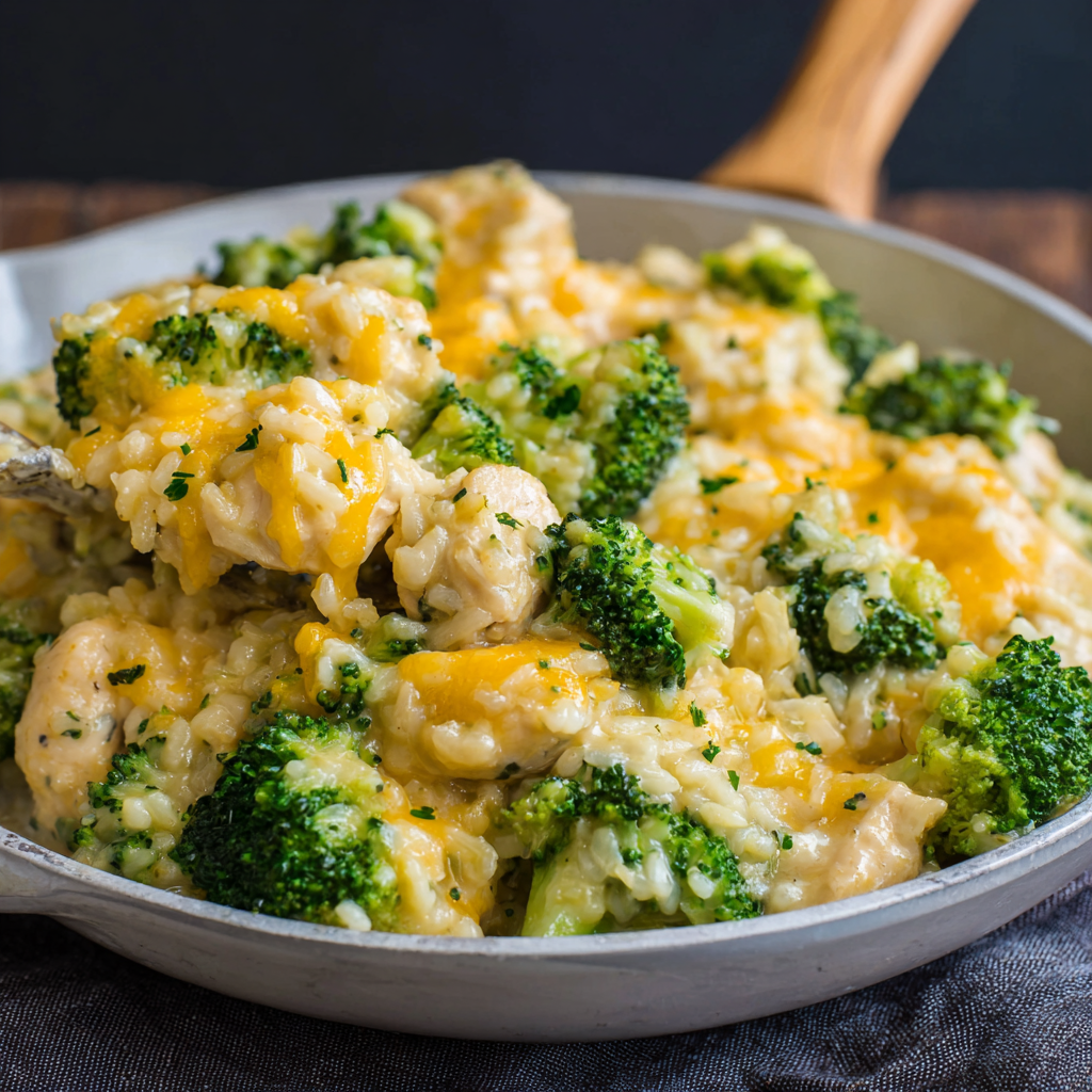 Slow Cooked Chicken, Rice, and Broccoli with Cheddar Cheese
