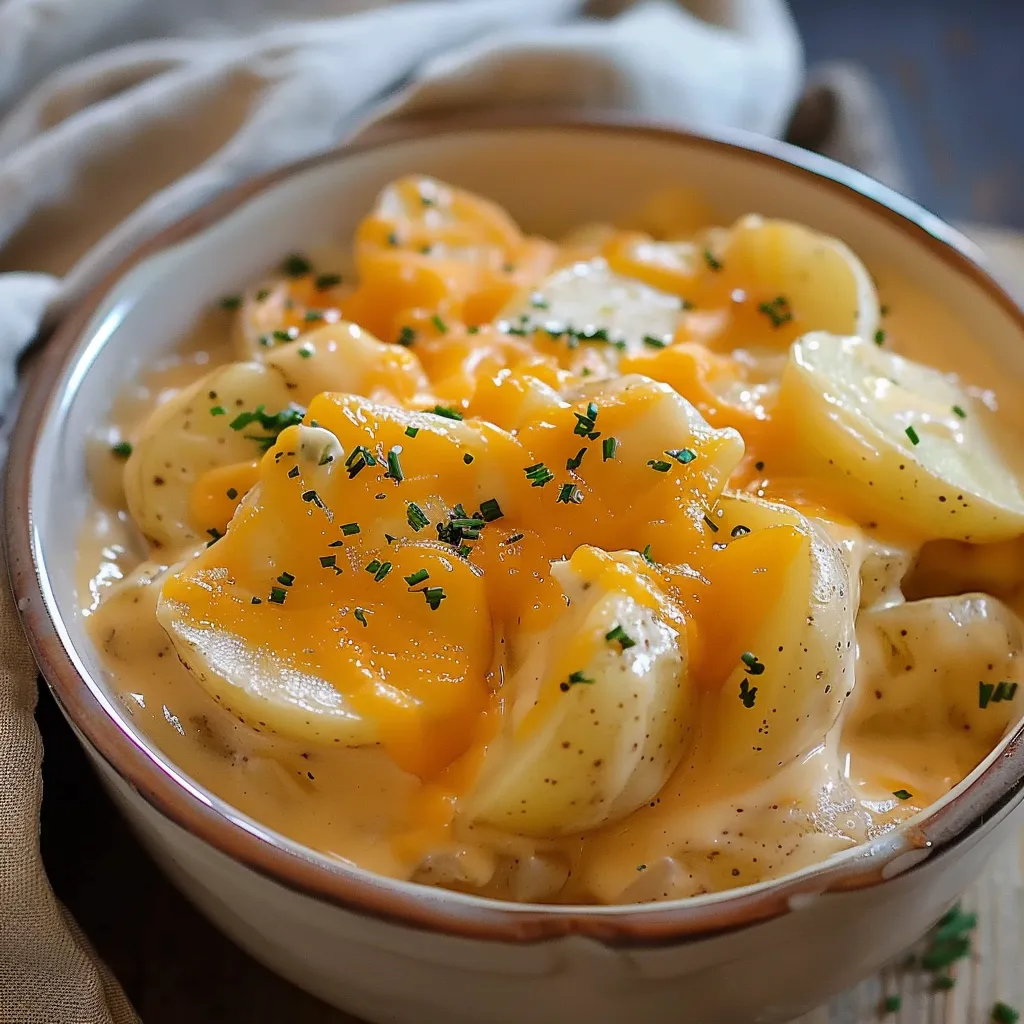 Slow-Cooked Cheesy Potatoes with Creamy Layers