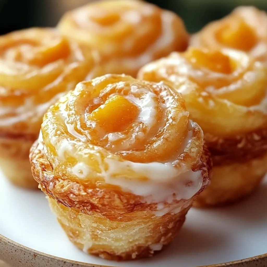 Flaky Peach Cruffins Golden With Crescent Dough
