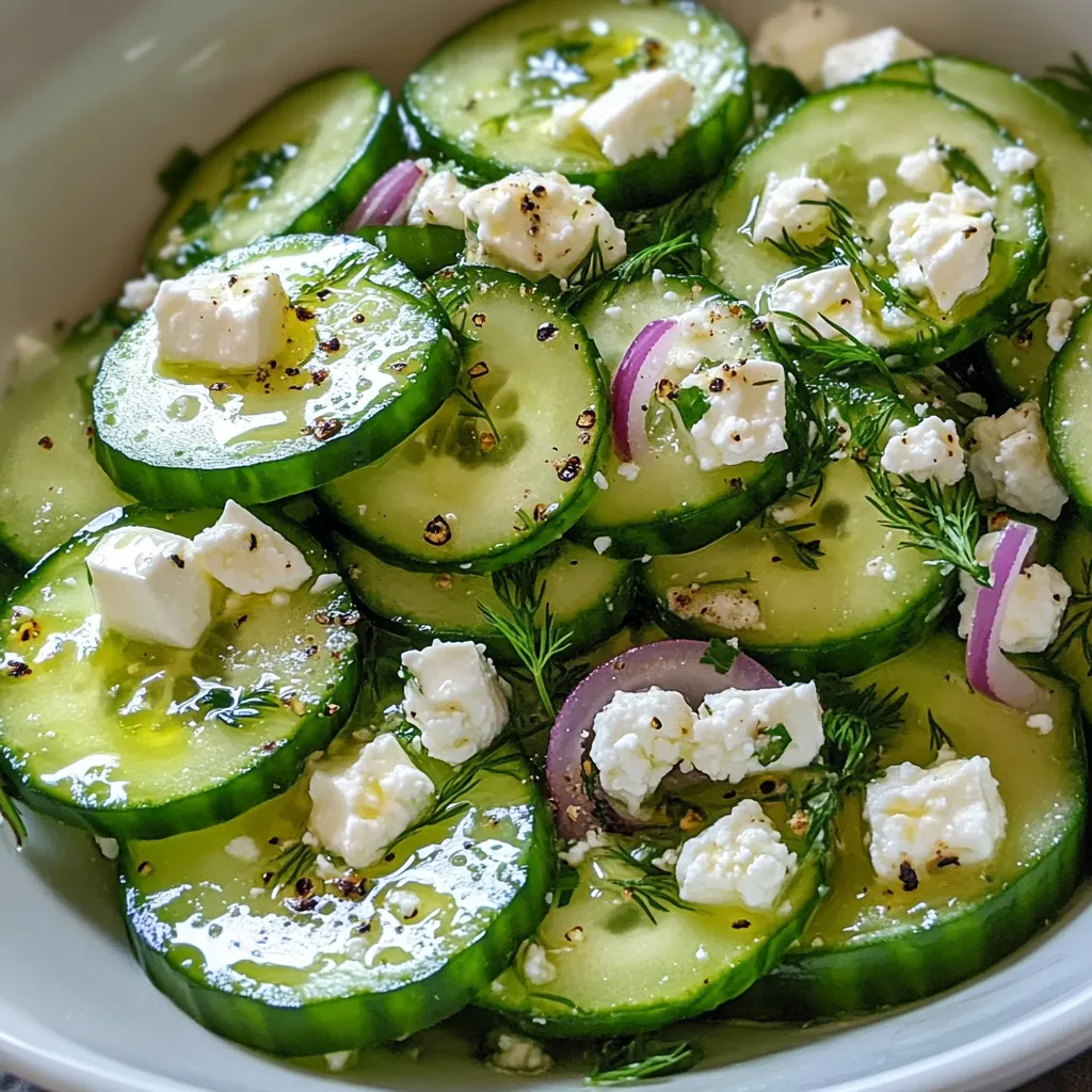 Fresh Cucumber Feta Salad with Herbs and Lemon