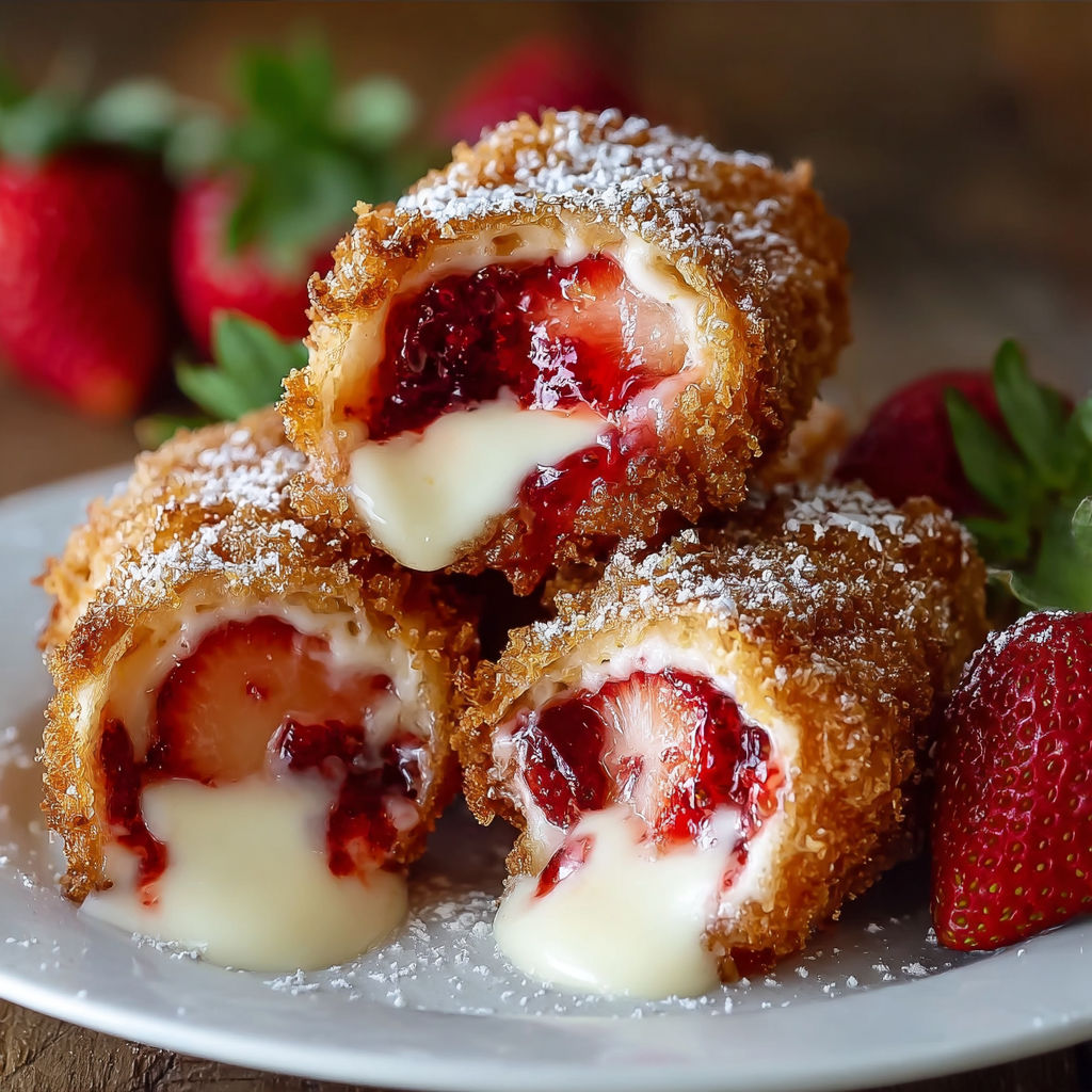 Irresistible Deep-Fried Strawberry Cheesecake Pies with Creamy Center