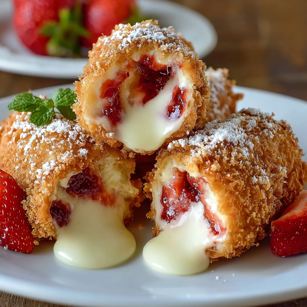 Irresistible Deep-Fried Strawberry Cheesecake Pies with Creamy Center