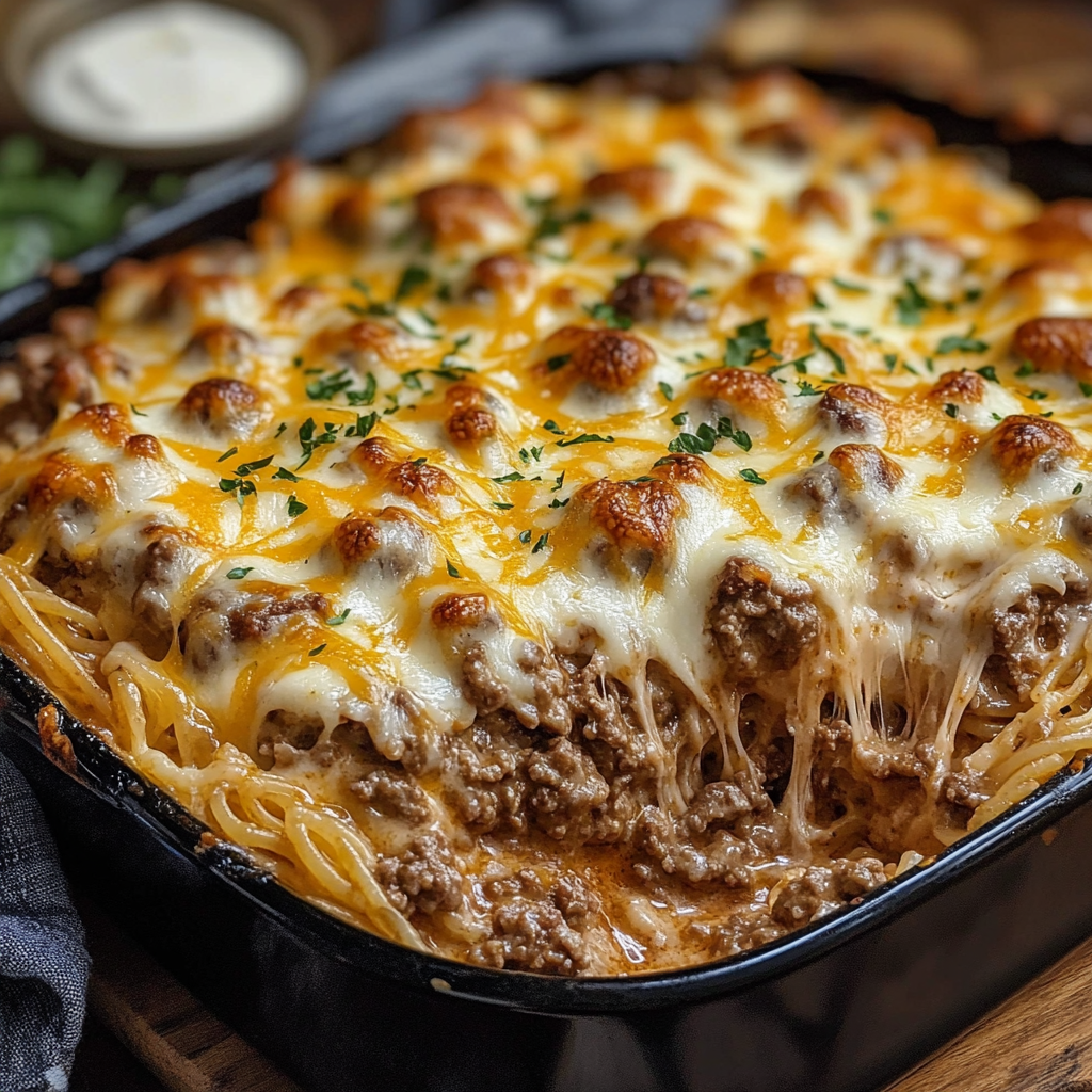 Hearty Angel Beef Casserole with Creamy Pasta
