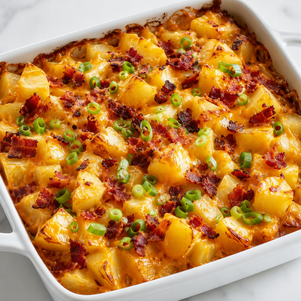 Mississippi Mud Potatoes with cheddar, bacon, and green onions