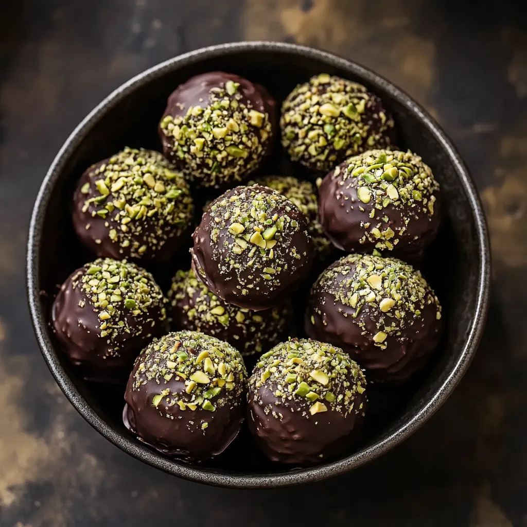 Indulgent Dubai Chocolate Balls with Pistachio Filling