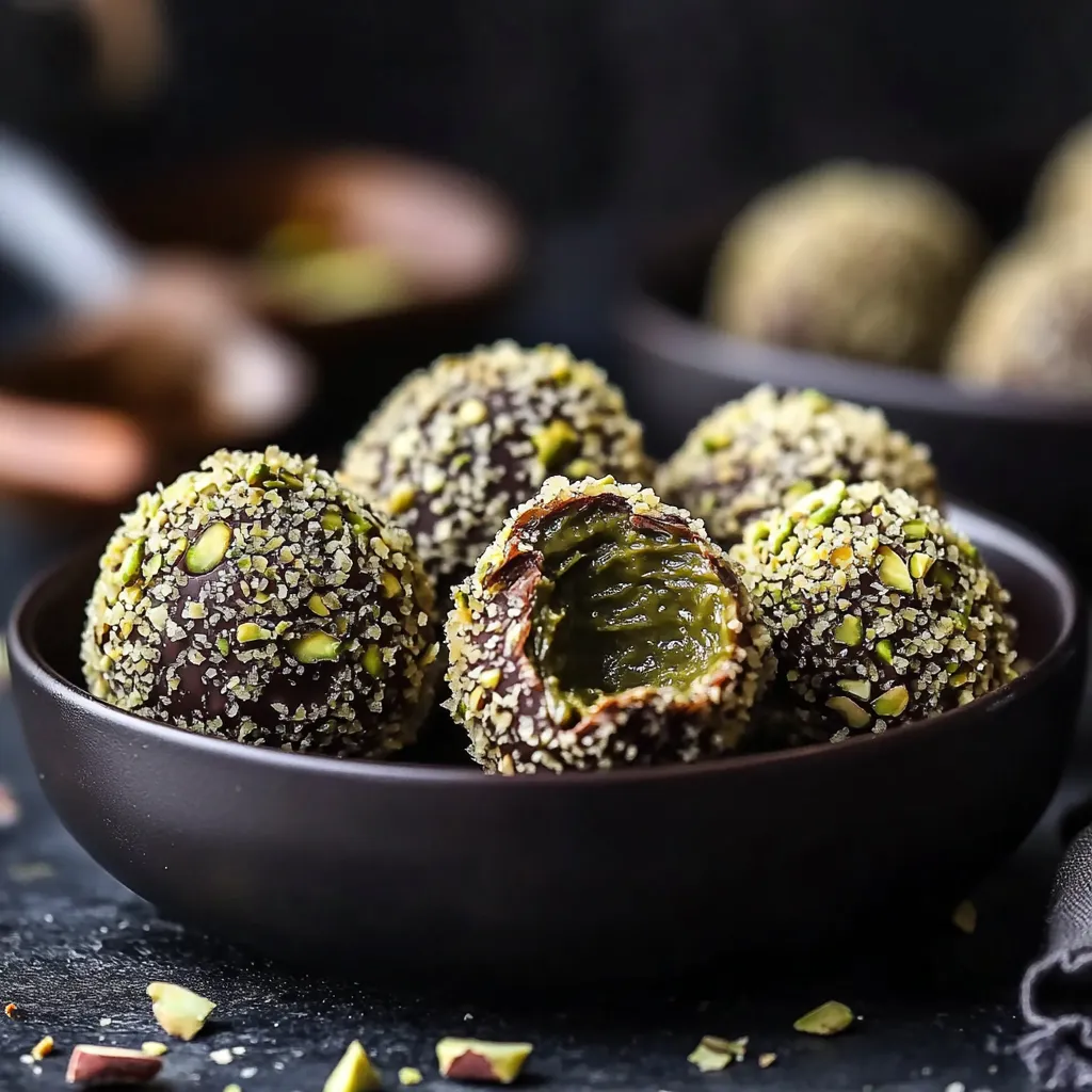 Indulgent Dubai Chocolate Balls with Pistachio Filling