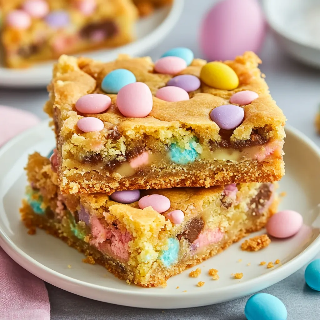 Easy Easter M&M Cookie Bars