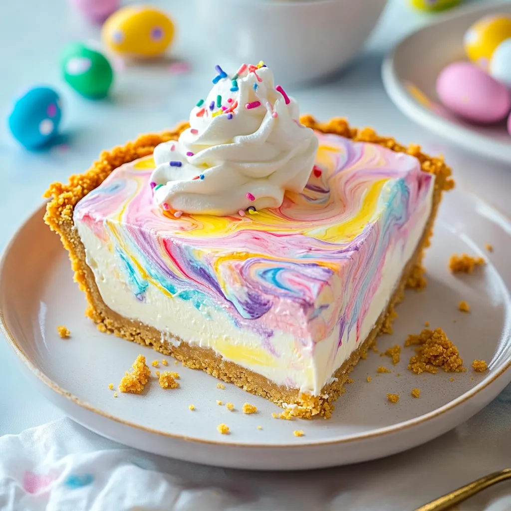 Easter Swirl Cheesecake Pie