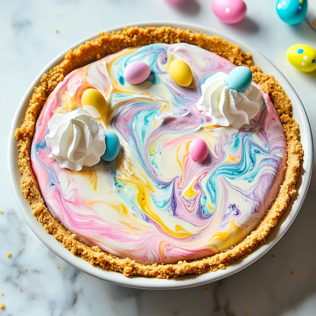 Easter Swirl Cheesecake Pie