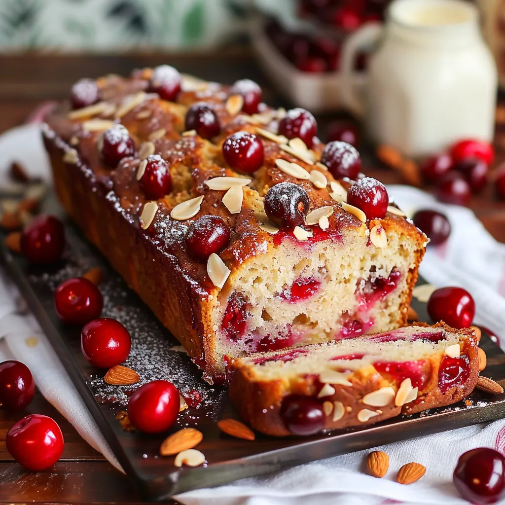 Easy Almond Cherry Bread Recipe with Fresh Cherries and Glaze