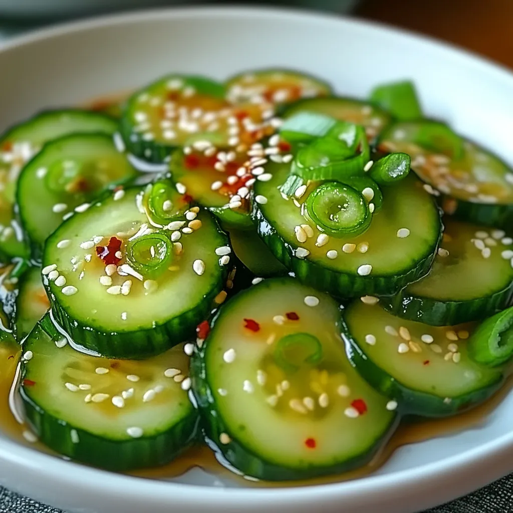 Fresh Asian Cucumber Salad with Sesame, Ginger, and Cilantro