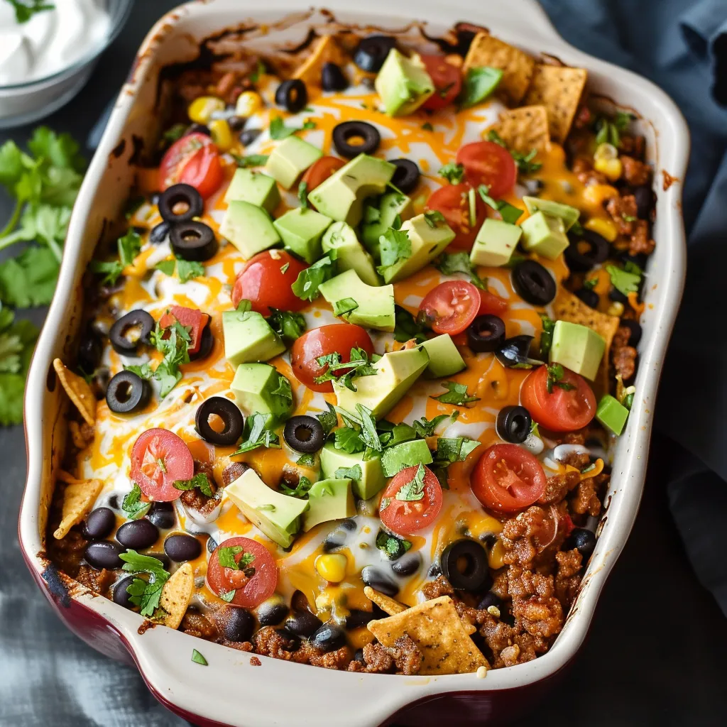 Easy Taco Casserole Recipe with Ground Beef and Doritos