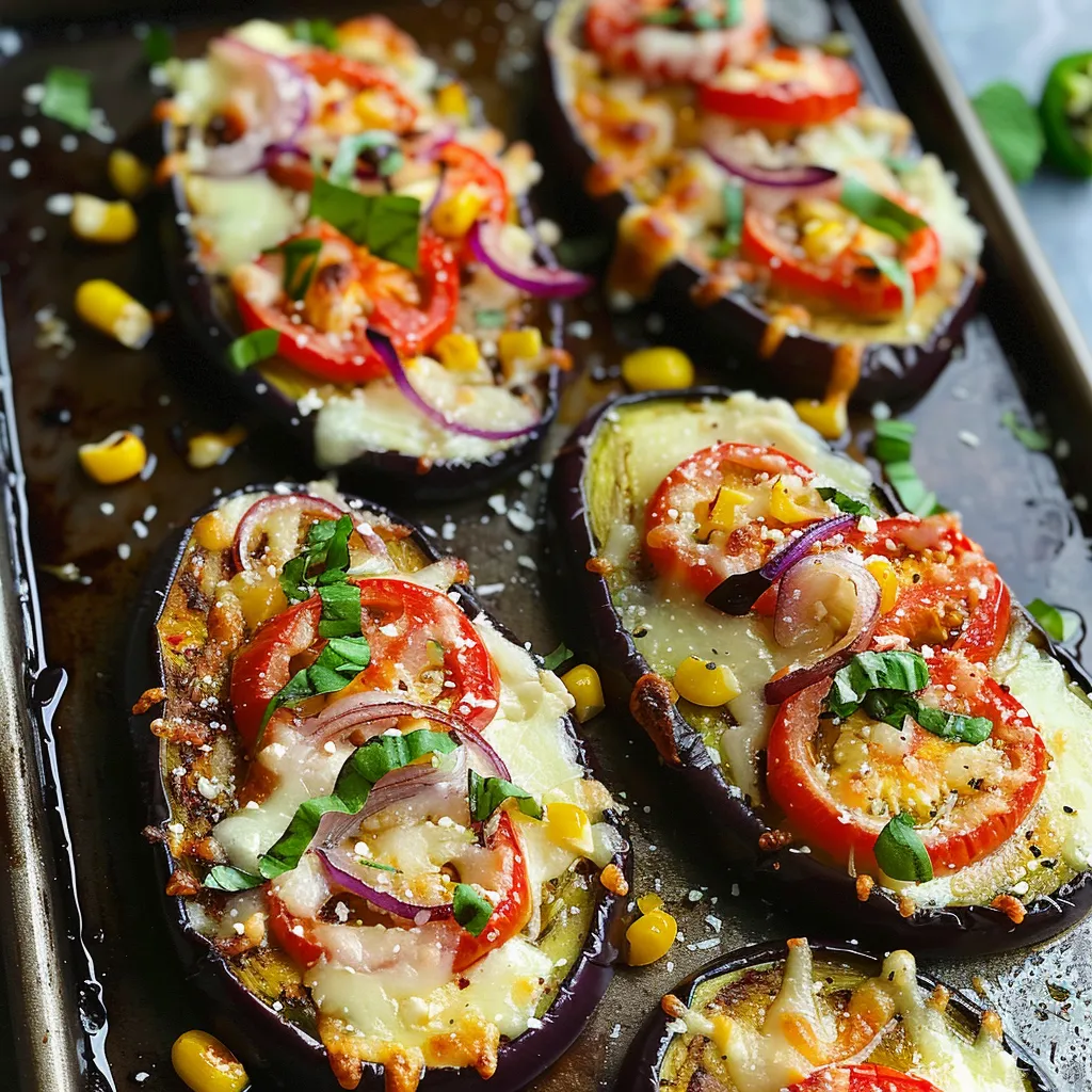 Enjoy Air-Fried Eggplant Pizza with Cheesy Toppings