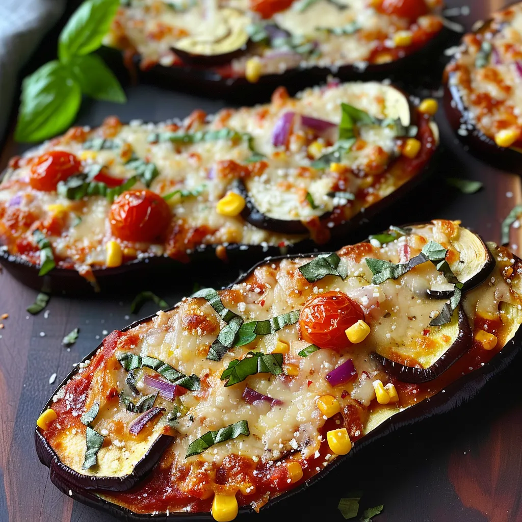 Enjoy Air-Fried Eggplant Pizza with Cheesy Toppings