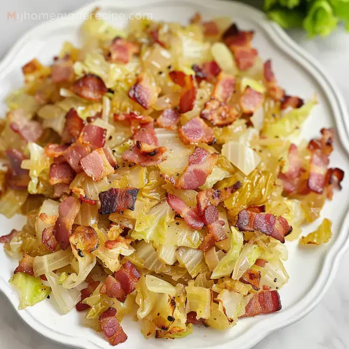Easy Fried Cabbage with Onions and Bacon