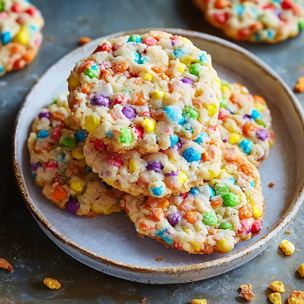Colorful Fruity Pebbles Cookies