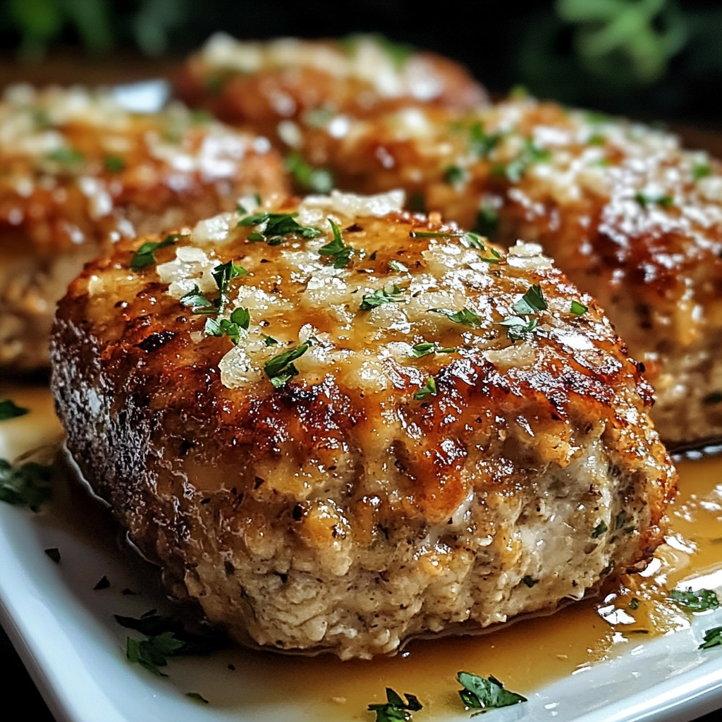 Easy Garlic Parmesan Meatloaves