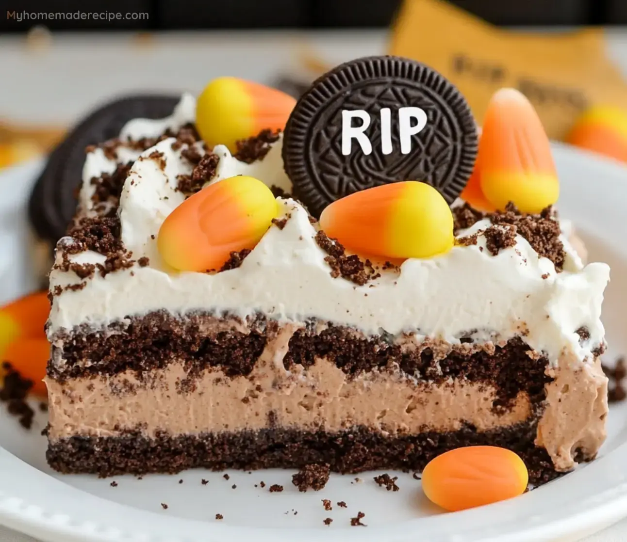 Spooky Halloween Graveyard Dirt Cake