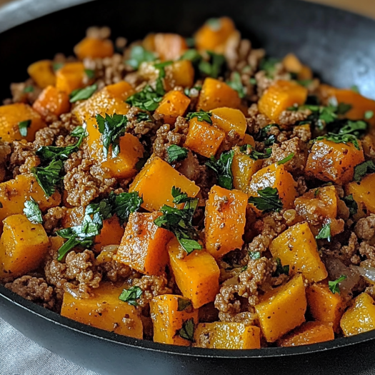 Ground Turkey Sweet Potato Skillet with Fresh Vegetables