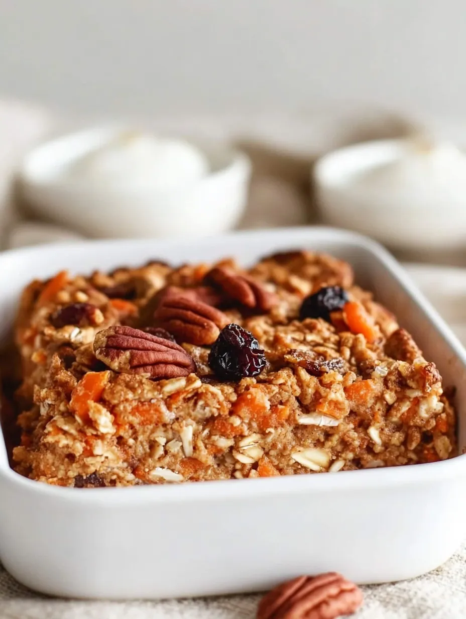 Wholesome Carrot Cake Baked Oatmeal with Pecans