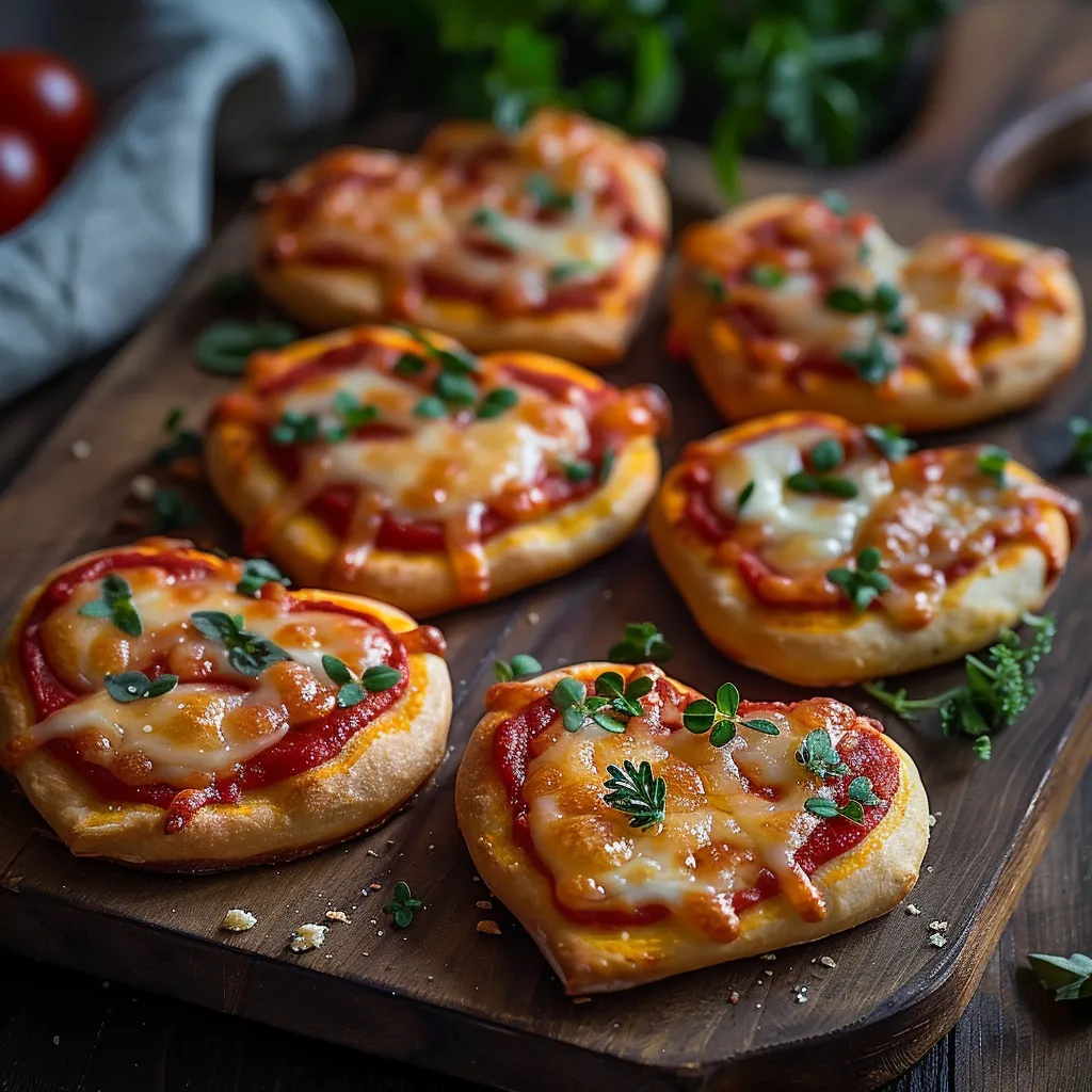 Easy Heart-Shaped Mini Pizzas