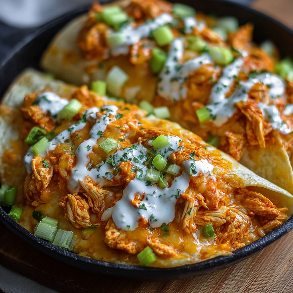 High Protein Cheesy Buffalo Chicken Tortilla Wrap