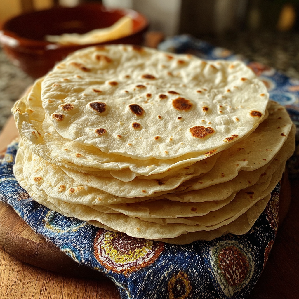 Soft Homemade Flour Tortillas Made From Scratch