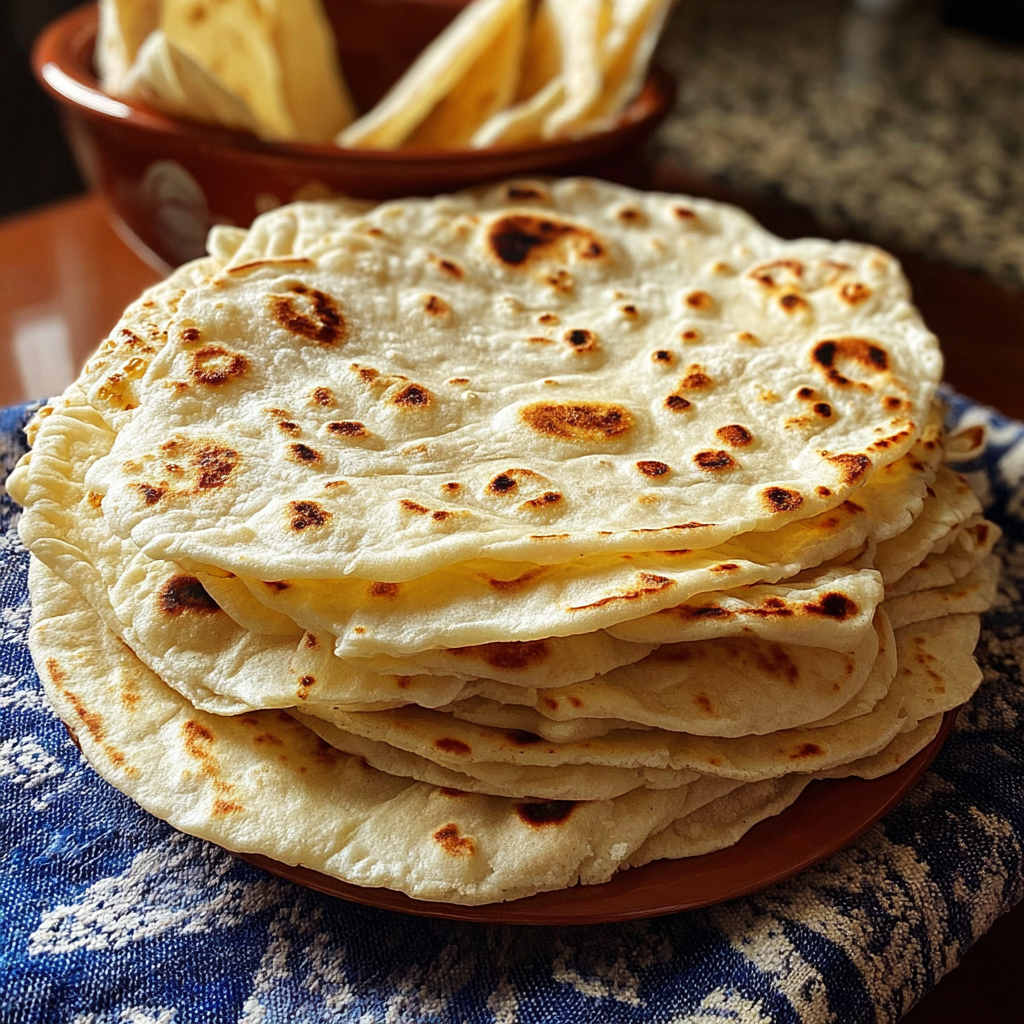 Soft Homemade Flour Tortillas Made From Scratch