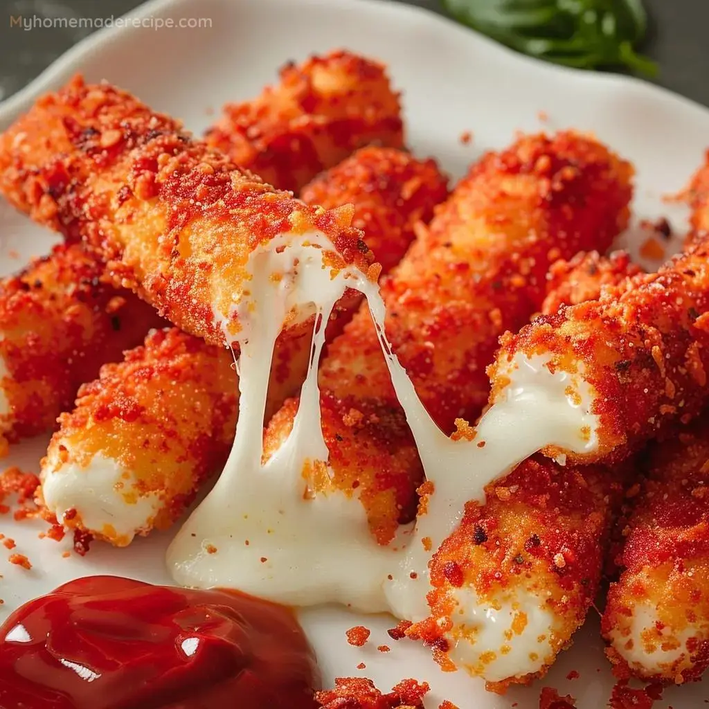 Easy Hot Cheeto Mozzarella Sticks