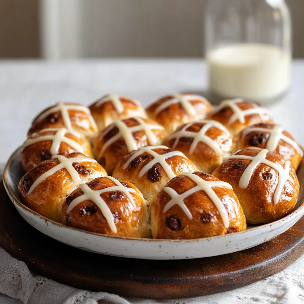 Traditional Hot Cross Buns Recipe with Sultanas and Spices